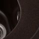 Мийка для кухні гранітна кругла PLATINUM 510 LUNA 510x510x190мм без сифону коричнева PLS-A25067 5 з 5