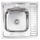 Кухонна мийка із нержавіючої сталі квадратна накладна LIDZ 600мм x 600мм глянцева 0.6мм із сифоном LIDZ6060LPOL06 1 з 4