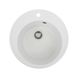 Мийка для кухні гранітна кругла PLATINUM 510 YARA 510x510x180мм без сифону біла PLS-A24805 1 з 5