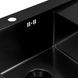 Мийка для кухні із нержавіючої сталі прямокутна PLATINUM Handmade PVD 780x500x230мм матова 1.2мм чорна із сифоном PLS-A33656 4 з 5