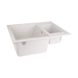 Кухонна мийка керамогранітна прямокутна LIDZ WHI-01 495мм x 610мм білий на півтори чаші без сифону LIDZWHI01615500200 4 з 7