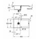 Кухонная мойка керамогранитная прямоугольная GROHE 860мм x 500мм серый с сифоном 31644AT0 2 из 4