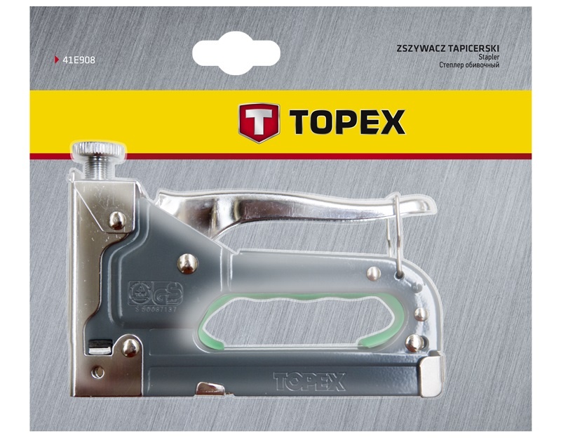 Степлер TOPEX, 6-14мм, тип скобы G, регулировка забивания скобы