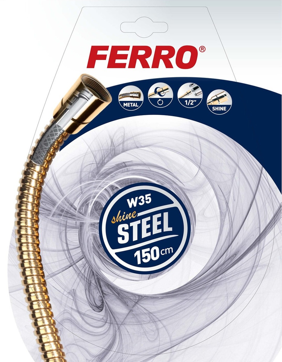 Шланг для душа FERRO 1500мм металлический золото W35